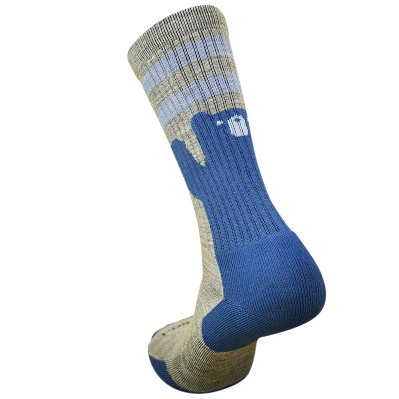 Point6 Peeking Bear Light Crew Merino Wool Sock Heel View
