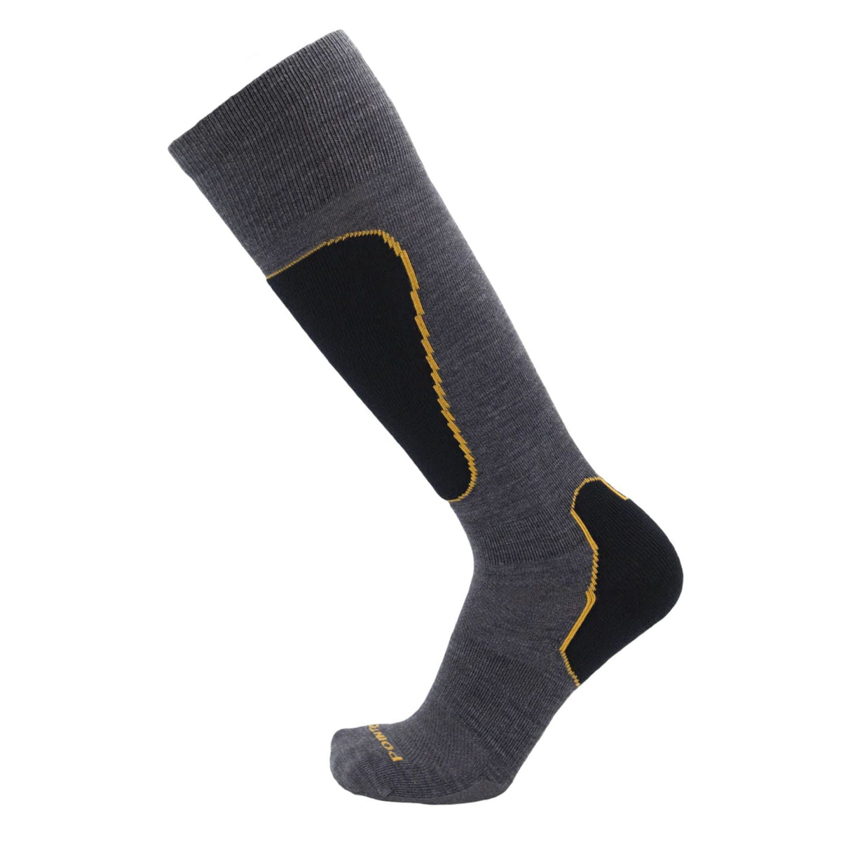 Point6 Ski Pro Light OTC Merino Wool Ski Socks - Grey/Mustard
