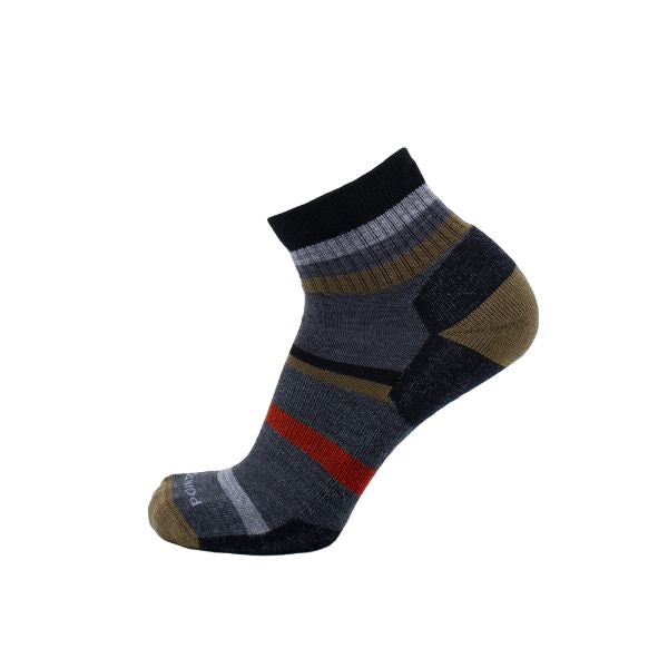 Point6 Mixed Stripe Light quarter Crew Socks Coyote Brown