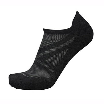 Black ankle sock on a white background