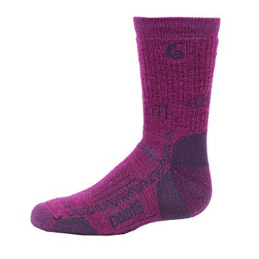 Point6 Hiking Kids Medium Merino Wool Socks Lipstick
