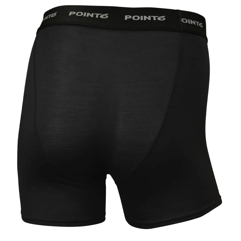 Point6 Merino Wool Boxer Shorts Mens Black Rear