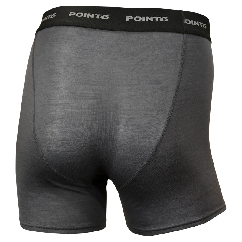 Point6 Merino Wool Boxer Shorts Mens Charcoal Grey Rear