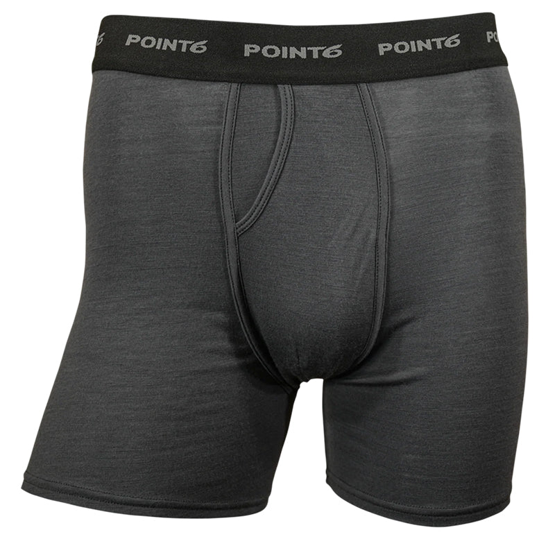 Point6 Merino Wool Boxer Shorts Mens Charcoal Grey