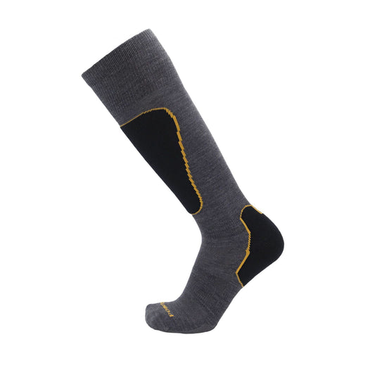 Point6 Ski Pro Light OTC Merino Wool Ski Socks - Grey/Mustard