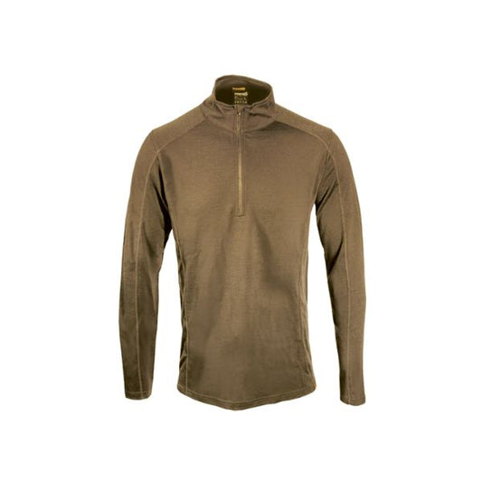 Point6 Men's Merino Wool Base Layer Long Sleeve 1/4 Zip Neck - Tan