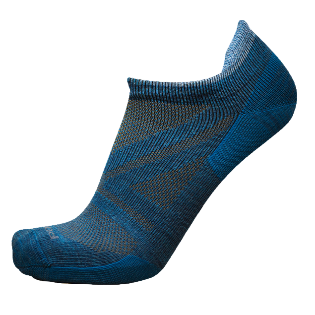 Blue & Grey ankle sock on a white background