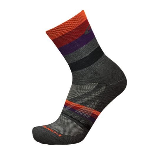 Point6 Contender III Ultra Light 3/4 Crew Merino Wool Sock Red & Grey