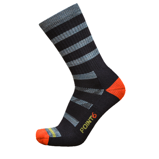 Point6 Stripped Firecracker Extra Light Crew Merino Wool Sock