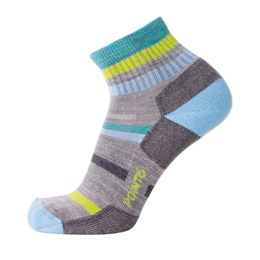 Point6 Mixed Stripe Light Mini Crew Merino Wool Sock Lime