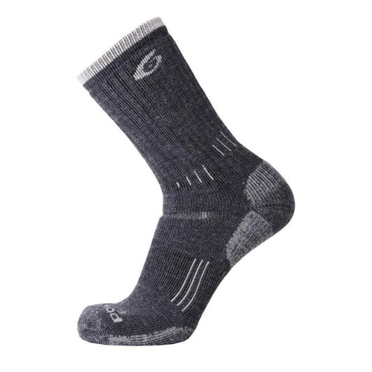 Point6 hiking essential light crew merino wool walking sock grey